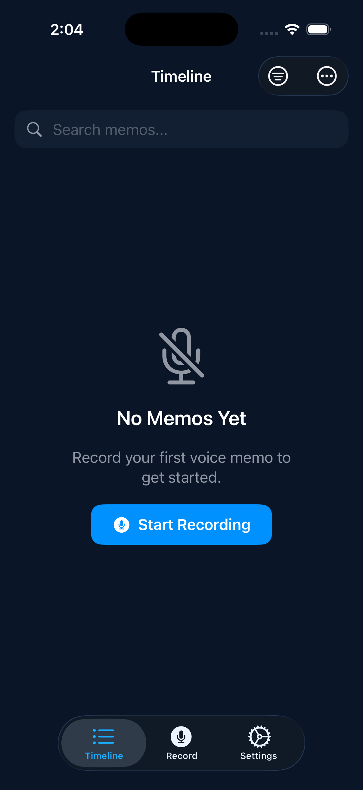 Timeline start recording